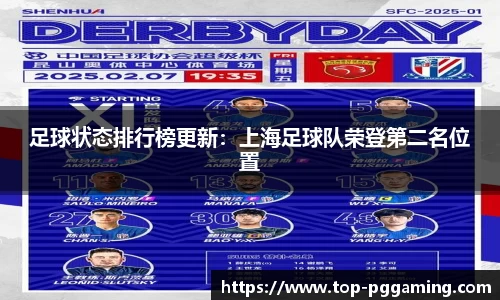 足球状态排行榜更新：上海足球队荣登第二名位置